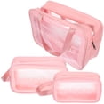 thumbnail image 4 of 3 bolsas de viaje para artículos de tocador, bolsa de maquillaje transparente para mujer, bolsa de cosméticos portátil, 4 of 8