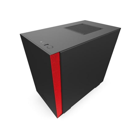 NZXT - H210i Mini ITX Tower Case with Tempered Glass - Red/Matte Black
