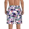 thumbnail image 3 of Yiaed Plaid Flamingo Print Men's Swim Trunks with Lining Quick Dry Sports Shorts Beach Shorts Boardshorts-XX-Large, 3 of 5