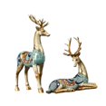 thumbnail image 3 of 2 estatuas de alce, figuras de ciervo, estatuas decorativas de reno nórdico, esculturas de ciervo para oficina, gabinete, sala de estar, mesa de, 3 of 9