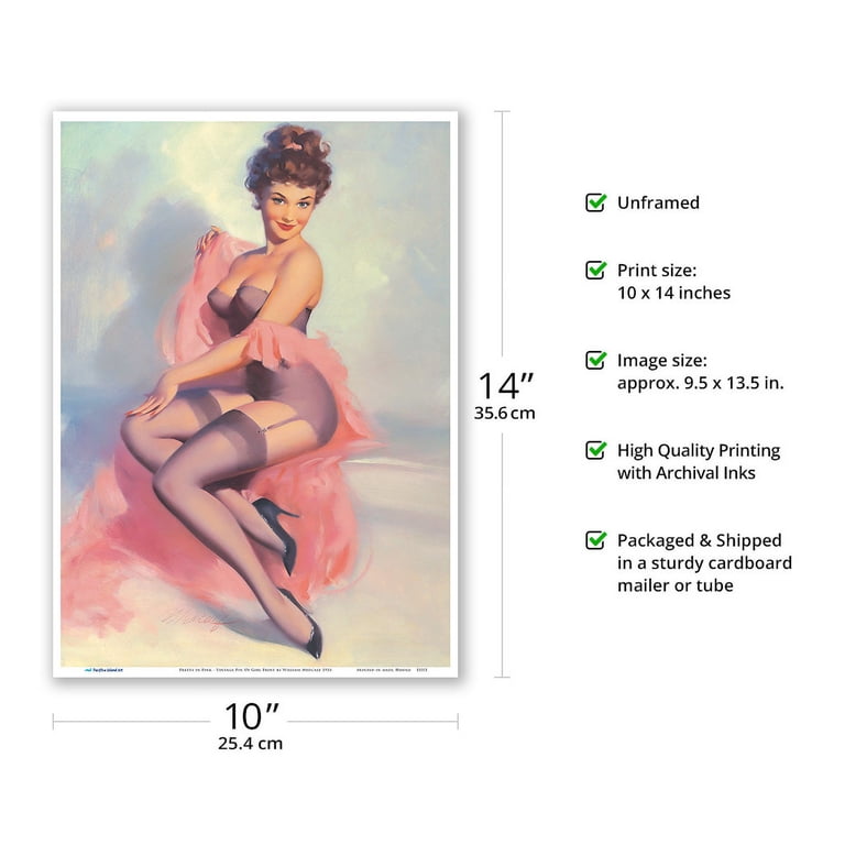 Pretty in Pink - Vintage Pin Up Girl Print by William Medcalf c