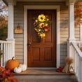 thumbnail image 4 of SPOORYYO Blossoming Vine Garland Wire Base Artificial Autumn Sunflower Leaf Pumpkin Garland Thanksgiving Halloween Home Decoration, 19.69" x 12.6", 4 of 6