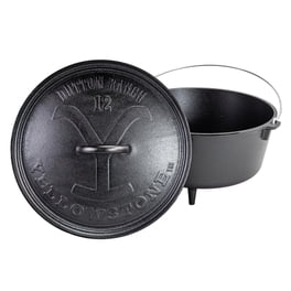 Camp Chef Classic 14 Inch Cast Iron Dutch Oven - 8 Quart, Pre-Seasoned, With Legs & Bail Handle