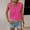 Hot Pink, variant on Women's Lace Trim Button-Down Tank, V-Neck Sleeveless Blouse with Front Lace Cutouts, Boho Summer Casual Top Purple S