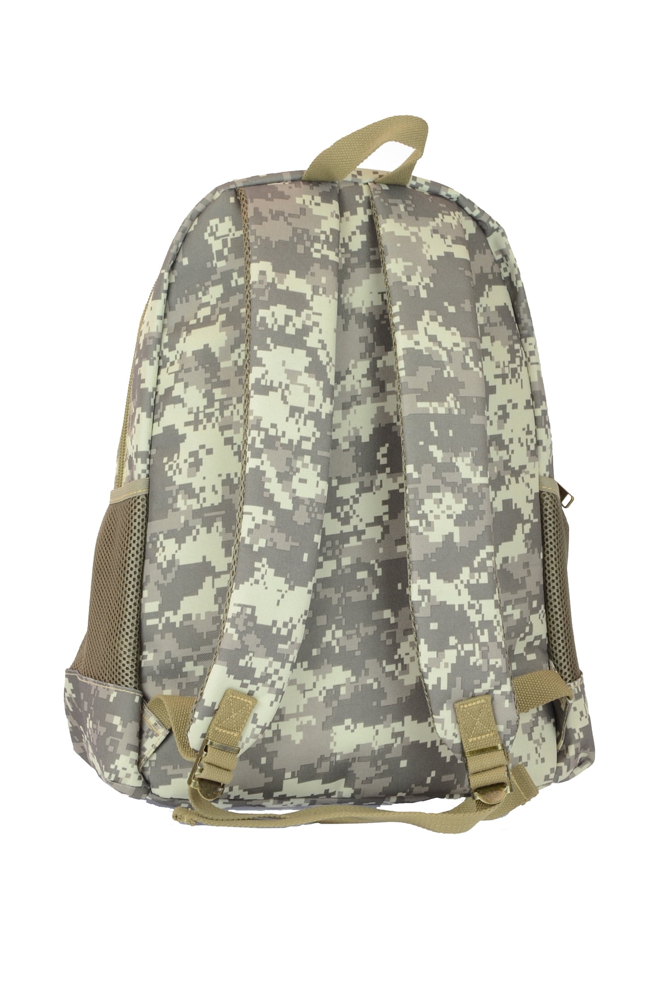 Montauk Leather Club Military Camouflage Water Resistant Backpack with 2 Front Zipper Pockets