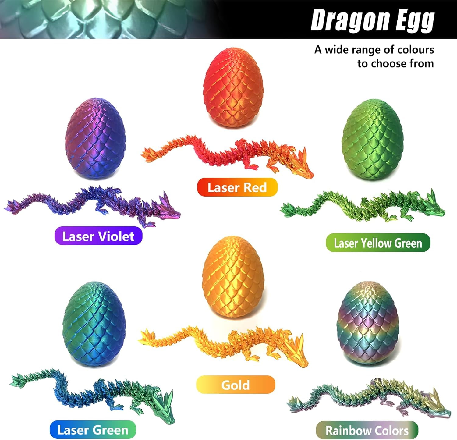 Home Office Desk Decor3D Printed Dragon Egg Crystal 3D Dragon Fidget Toys for Adult Articulated Dragon Egg Surprise Dragon Gifts