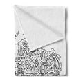 thumbnail image 2 of Ecuador Soft Flannel Fleece Blanket, Infographic Outline Doodle Country Map with Landmarks with City Names, Cozy Plush for Indoor and Outdoor Use, 50" x 70", Charcoal Grey and White, by Ambesonne, 2 of 5