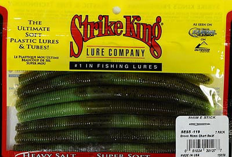 (2 pack) Strike King Shim-E-Stick Green Pumpkin Chartreuse Swirl Soft Stick Bait Lure