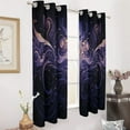 thumbnail image 2 of Abstract Flowers Window Curtain Panels Grommet Blackout Curtains Blackout Curtains for Living Room, 2 of 7