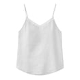 thumbnail image 4 of Womens Linen Tank Top Spaghetti Strap V Neck Camisole Top Solid Color Tank for Casual Wear Size L, 4 of 4