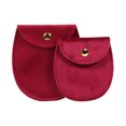 thumbnail image 5 of Snap Button Velvet Jewellery Pouch Semi-Oval Velvet Bag Envelope Jewelry Bag Necklace Bracelet Storage Bag Gift Bags Pink-9x10cm, 5 of 6