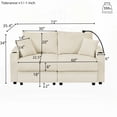 thumbnail image 3 of Modern Corduroy Sofa with Storage and Ottoman, 22.5in Deep Seat, Cup & Phone Holders for Living Room, 3 of 11
