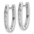 thumbnail image 2 of Auriga 14k White Gold Diamond Oval Hinged Hoop Earrings for Women, 2 of 5