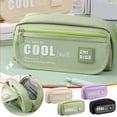 thumbnail image 6 of Matoen Beige Large Storage Pencil Case Pen Bag with Zipper Big Capacity Pouch Organizer for Office Travel Holder Box, 6 of 6