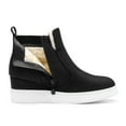 thumbnail image 4 of BURUDANI Women Hidden-Heel Platform Wedgie High-Top Wedge Sneakers Slip-On Ankle Booties, 4 of 6
