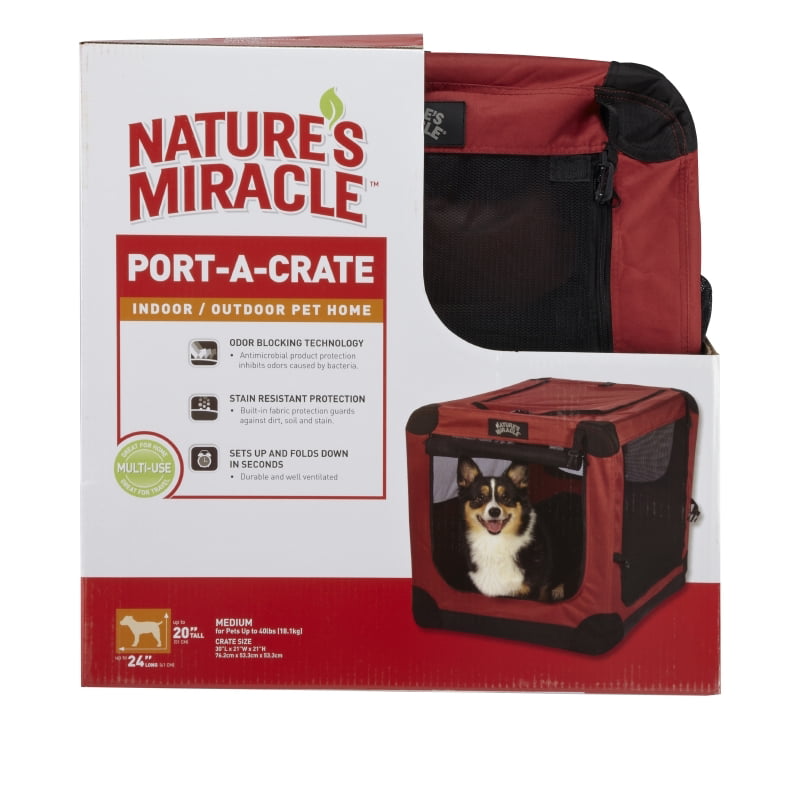 26 Inch Natures Miracle Port-a-Crate Pet Crate for Small Pets up to 30lb