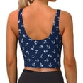 thumbnail image 3 of Naloa Nautical Themed Simple Anchors Sports Bras for Women, High Support Bra with Removable Pads, Comfortable - Medium, 3 of 9