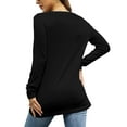 thumbnail image 6 of SWQZVT Womens Tops Long Sleeve Shirt Women Fall V Neck Casual Shirts Tunic T Shirt Solid Color Blouse Black Tee XL Size, 6 of 6