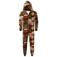 thumbnail image 3 of Odeerbi Christmas Onesie Pajamas for Family Holiday Sleep Jumpsuit Long Sleeve Family Christmas Pajamas Matching Sets Dad Printed Loungewear Jumpsuit Sleepwear Xmas PJs Set Coffee, 3 of 9