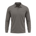 thumbnail image 6 of GEWSEY Mens Polo Shirt Long Sleeve Athletic Breathable Collar Golf Shirt Performance, Moisture Wicking, Business Casual, Collared Shirt, Soft (Grey, XXL), 6 of 8