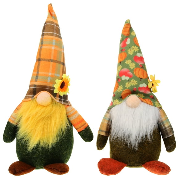 KAKOWELY 2 piezas de adorables muñecas de fiesta de Acción de Gracias que adornan delicadas muñecas de gnomo para decorar.