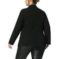thumbnail image 3 of Agnes Orinda Women's Plus Size Shiny Sequin Blazer Coat Button Lapel Party Blazers 1X Black, 3 of 7