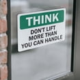 thumbnail image 4 of Don't Lift More Than You Can Handle OSHA Think Vinyl Decal Label 5 Inch x 3.5 Inch - 5 Pack, 4 of 6