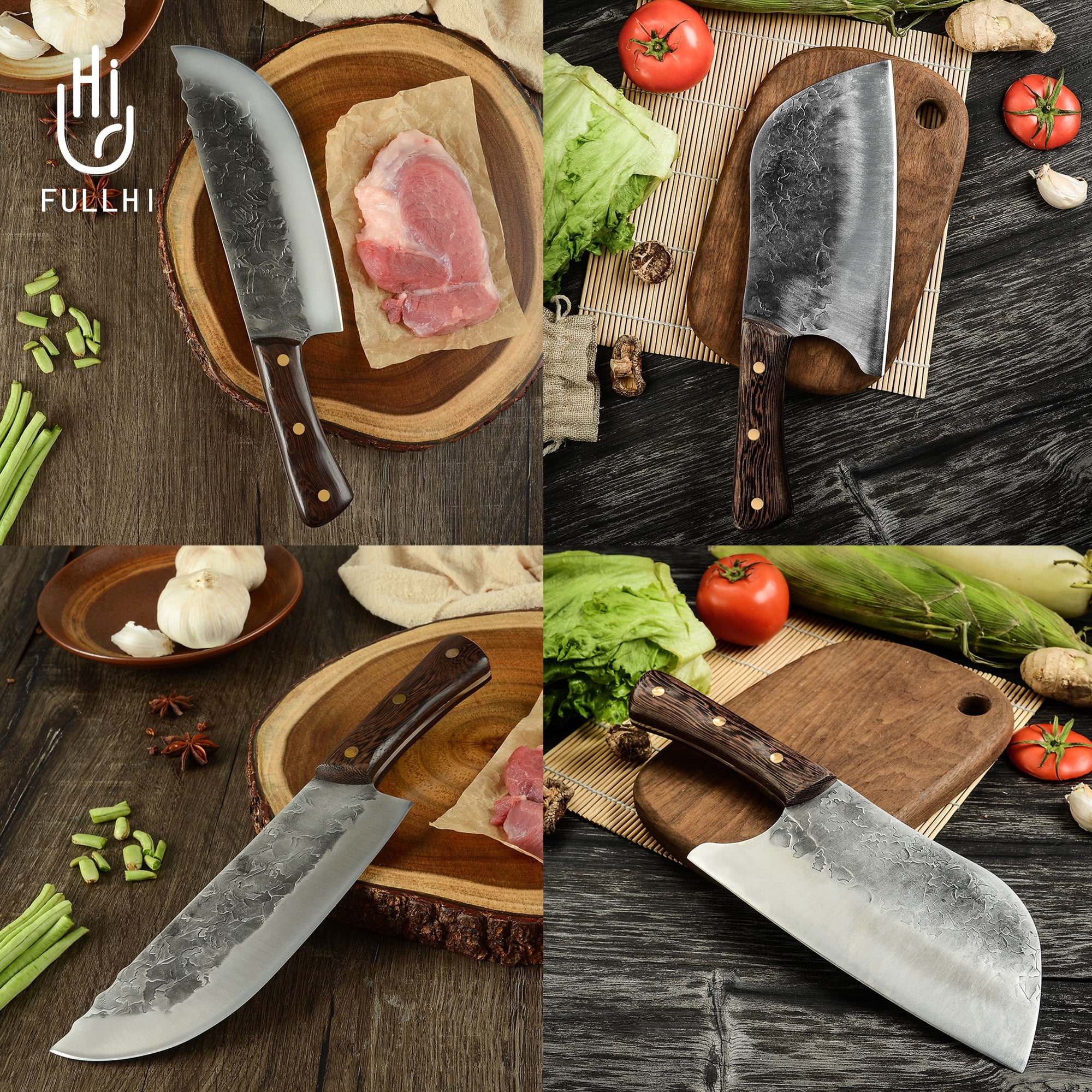 12pcs Butcher Knife Set Hand Forged chef knife Boning Knife With