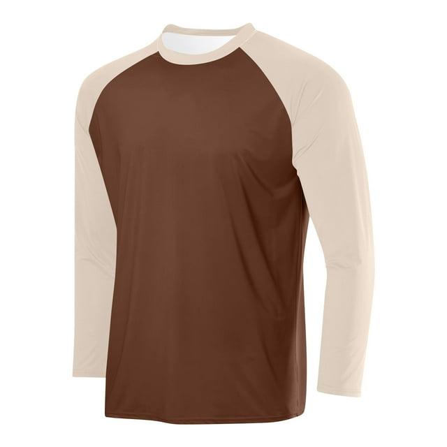LOVZFMLL Chemises pour Hommes, T-Shirts à Col Rond Classiques à Blocs de Couleur, Chandail Décontracté Essentiel Polyvalent, Vêtements d'Automne Coupe Décontractée