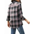 thumbnail image 6 of Vividaire Womens Flannel Shirt Plaid Shirts Long Sleeve Casual Button Down Collared Blouse Tops, 6 of 7