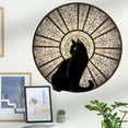 thumbnail image 5 of Pegatinas de pared de gato negro para niños, pegatinas de pared de gato, pegatina circular con patrón de colores para dormitorio, cúpula, 5 of 5