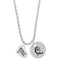 thumbnail image 1 of Delight Jewelry Silvertone Small Mother of the Bride Heart Silvertone Script Initial Disc - Q - Charm Necklace, 20"+3", 1 of 4