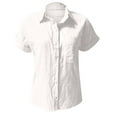 thumbnail image 2 of Pntutb Womens Plus Size,Ladies Solid Color Cotton and Linen Shirt Short Sleeve Lapel Button Top, 2 of 5