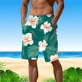 thumbnail image 2 of AOMPMSDX Mens Summer Digital 3D Printed Shorts Elasticated Waisted Beach Pants Green XXXL, 2 of 5