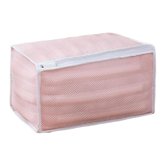 jicheng Shoes Wash Bag Multifunction Mesh Laundry Bag for Slippers Trainers Sneakers pink