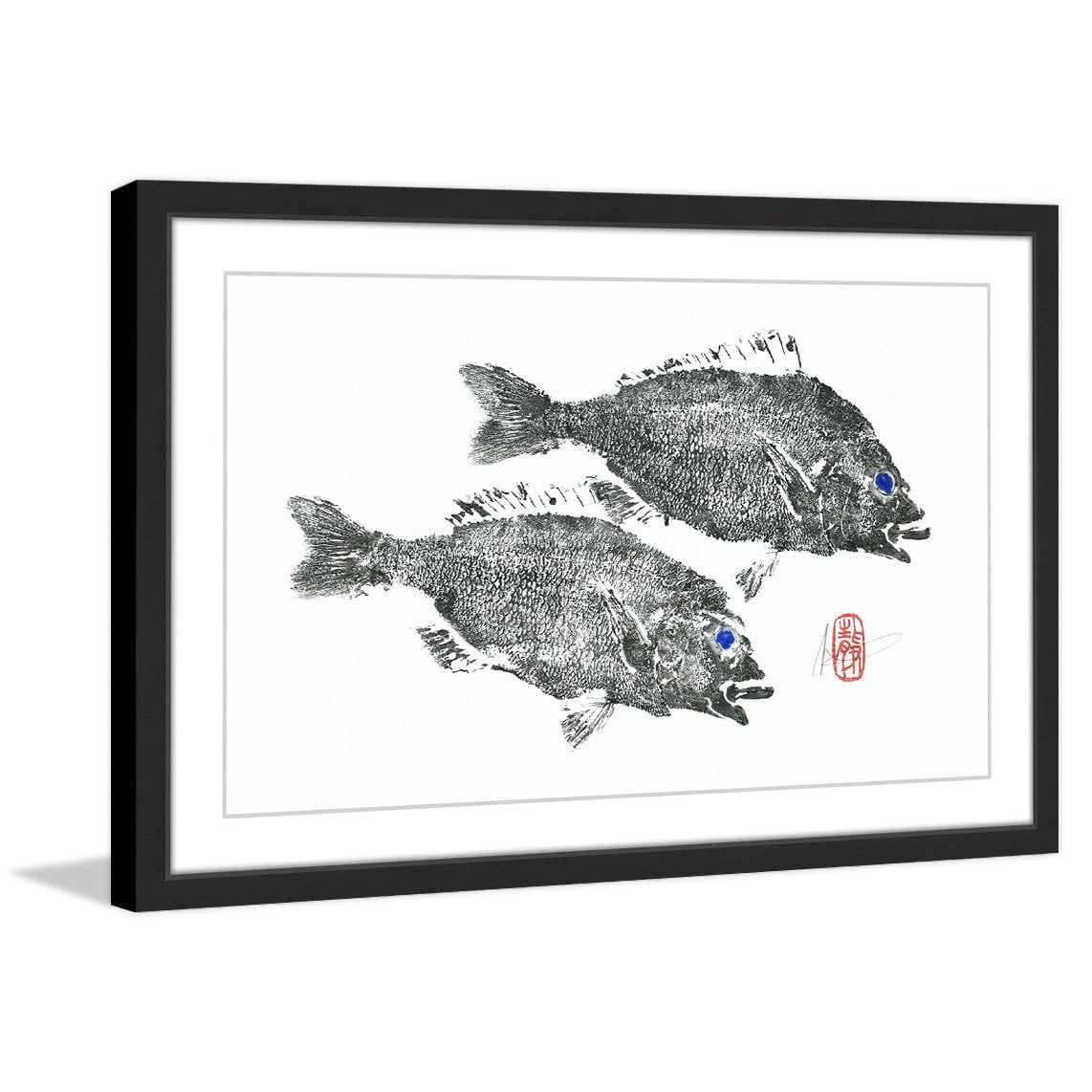"Striped Seabream" Framed Painting Print