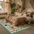 thumbnail image 5 of BERTHMEER 6'x9' Washable Area Rugs for Living Room Bedroom Vintage Green Kitchen Rugs Non Slip Floral Carpets Office Farmhouse Dining Room Oriental Traditional Flower Multicolor Rugs, 5 of 8