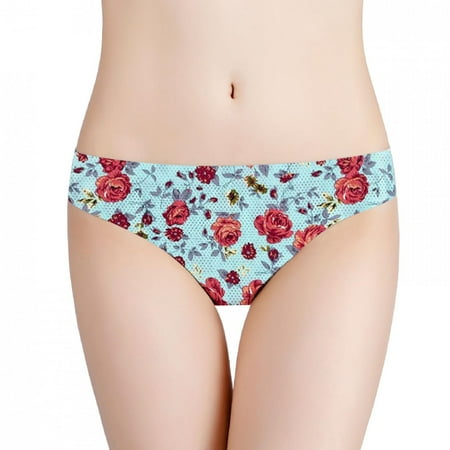 

LoyisViDion 5Pcs Women Silky Comfy Low Waist Panties Breathable Nylon Has Elasticity Underpant Light blue 8(L)