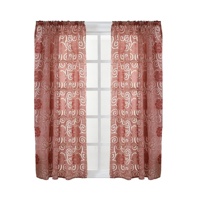 Peony Flower Window Curtain Sheer Divider Panel Window Blind Peony Flower Semi-blackout Window Blind Living Room Bedroom Drapes