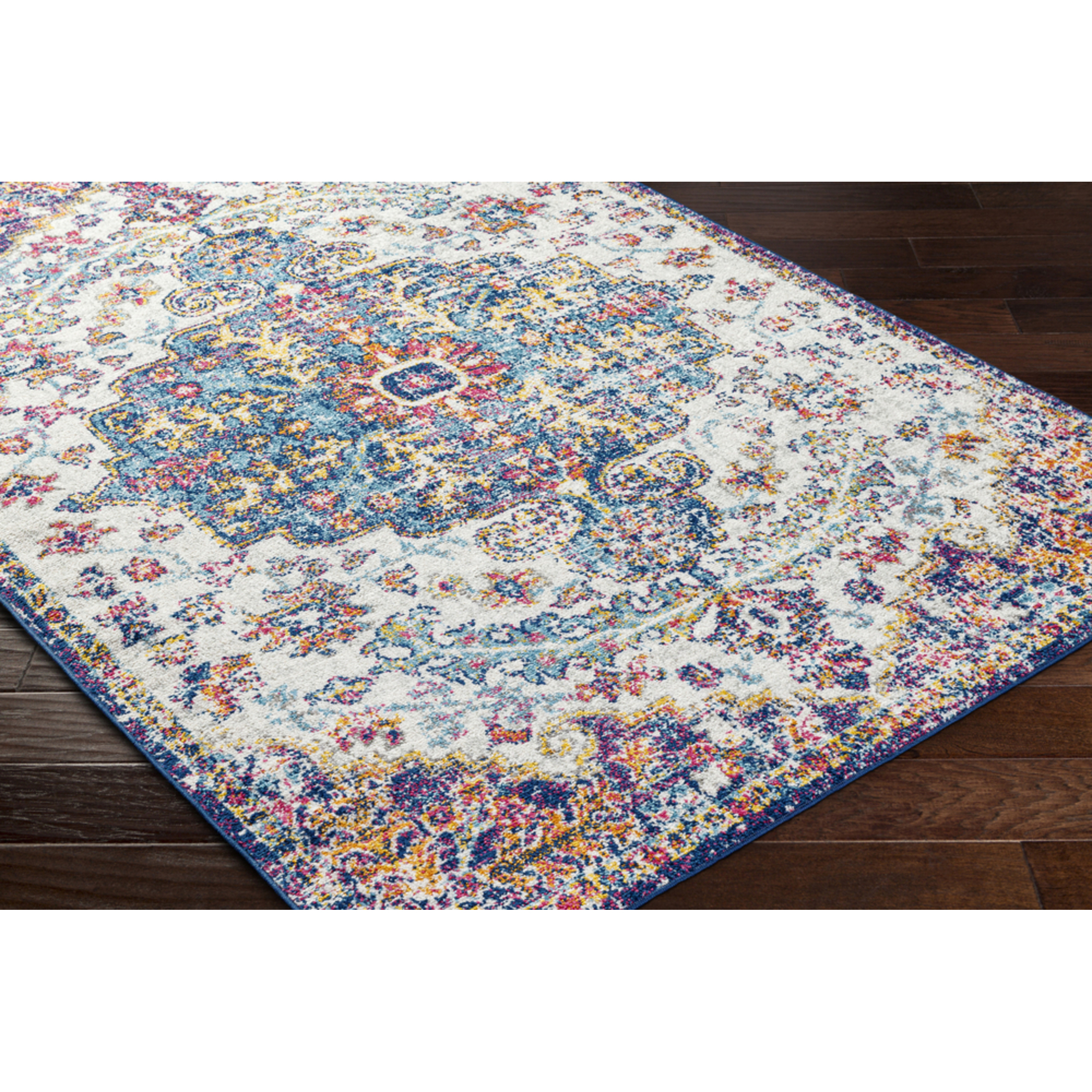 Livabliss Area Rugs for Living Room, 9x12 Harput Traditional Blue Rug, Bedroom Dining Room Home Decor Stain Resistant Carpet (8'10" x 12'6")