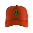 thumbnail image 2 of Gravity Threads Smile Face Embroidery Adjustable Trucker Hat - Smile - Neon Orange, 2 of 2