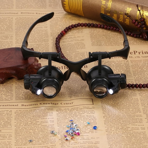 Lupas Con Luz, Lupa Portátil para reparación de Relojas y Joyas, que incluye lentes Intercambiables de 4 partes, Rendimiento de aumento para detalla finos