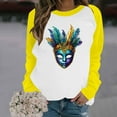 thumbnail image 4 of Craaazy Women's Long-Sleeve Loose Pullover Tops- Casual Mardi Gras Printed Crewneck Sweatshirts Gifts, 4 of 6