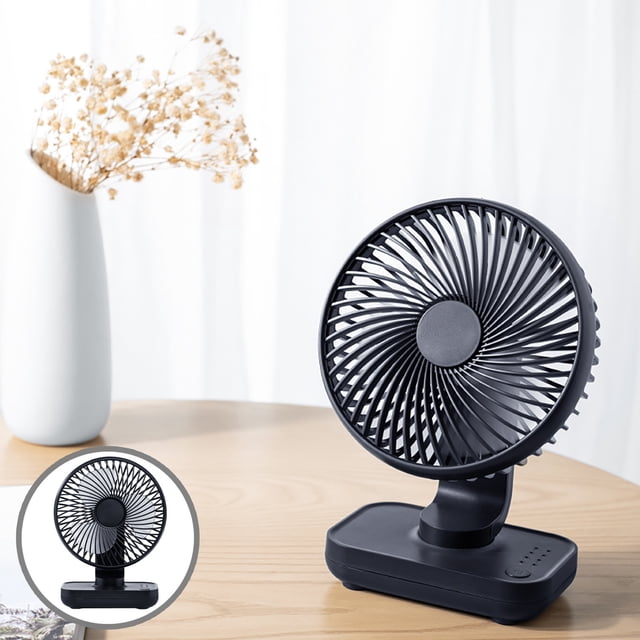EGNMCR Portable Fan Desk Fan New Desktop Fan Small Desktop USB Charging Fan Office,Students Dark Blue Small Fan