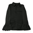 thumbnail image 4 of Womens Tops Elegant Lace Edge Cotton Linen Solid Pullover Spring Summer Shirts for Women Black L, 4 of 4