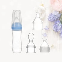 DRAFIDEEP 3-Pack Silicone Baby Feeding Spoons with Training Infant Bottles, Portable and Safe, Color