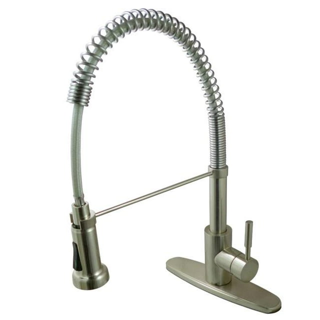 Kingston Brass GSY8888DL 2.87 in. Concord Single-Handle Pre-Rinse Kitchen Faucet, Brushed Nickel