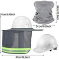 thumbnail image 4 of 2 Pcs Sun Hard Hat Neck Protection High Visibility Full Brim Mesh Sun Protection and Neck Gaiter Bandana Face Scarf for Hard Hat Accessories, Reflective (Grey), 4 of 7