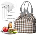 thumbnail image 4 of Green and Red Christmas Plaid Pattern Drawstring Lunch Bag Women - Drawstring Lunch Bag Insulated for Work Office - Stain-Resistant Large Lunchbags for Women with Multi-Pockets, 4 of 6