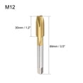 thumbnail image 2 of Spiral Point Plug Threading Tap M12 x 1.75 Thread, Ground Threads H2 3 Flutes, HSS 6542 Titanium Coated, 2 of 6